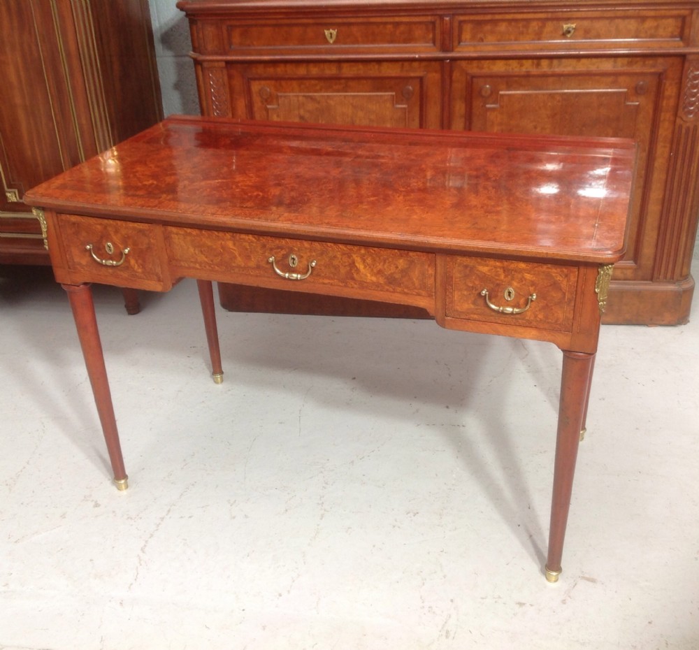 FRENCH BURR WALNUT WRITING DESK View V