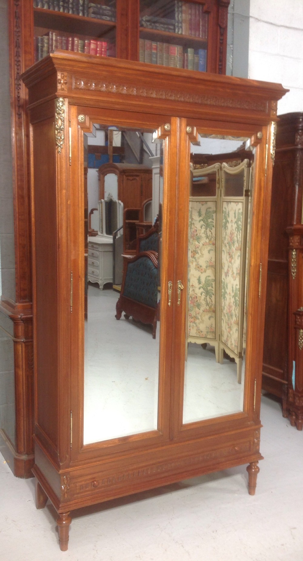 walnut french armoire - CATEGORY: ANTIQUE CABINETS - DATED 1920