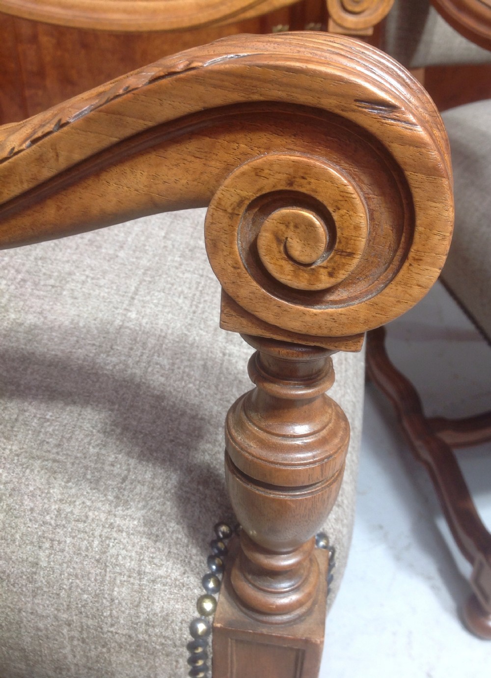 PAIR OF FRENCH WALNUT ARMCHAIRS View VI