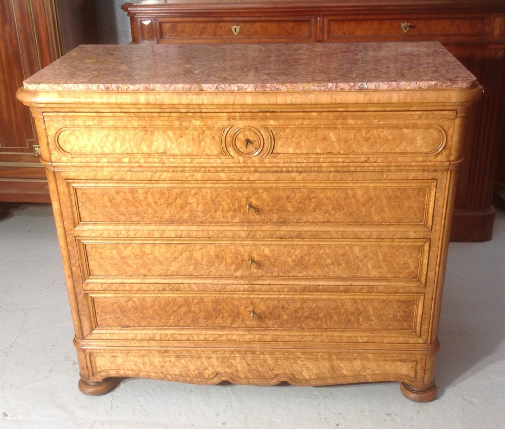 STUNNING BURR WALNUT FRENCH SECRETAIRE COMMODE  View II