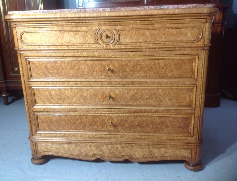 STUNNING BURR WALNUT FRENCH SECRETAIRE COMMODE  View IV