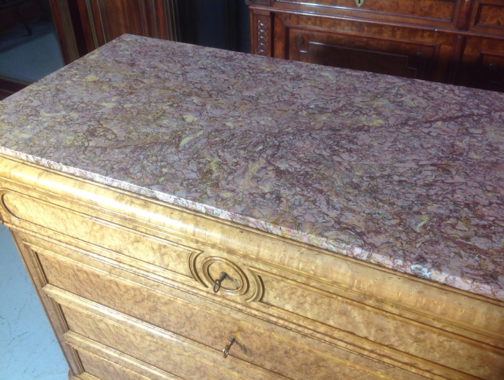 STUNNING BURR WALNUT FRENCH SECRETAIRE COMMODE  View VI