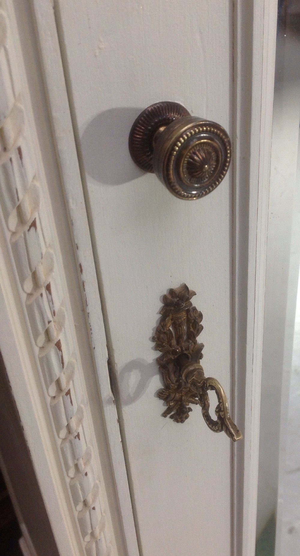 PAINTED CARVED FRENCH ARMOIRE View V