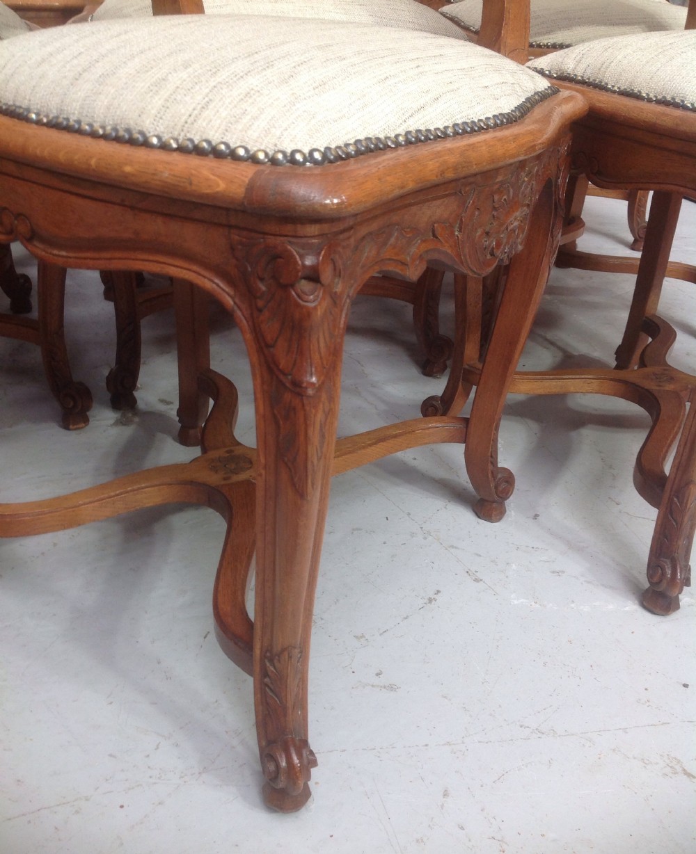 SET OF 12 FRENCH OAK CHAIRS View VI