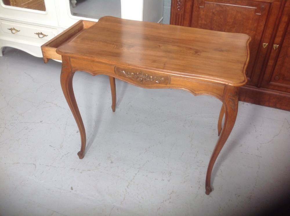 FRENCH CARVED WALNUT TABLE