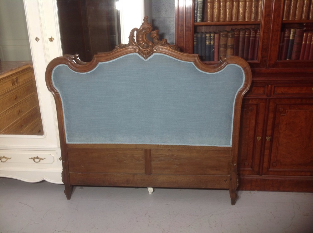 CARVED OAK FRENCH UPHOLSTERED HEADBOARD View VI
