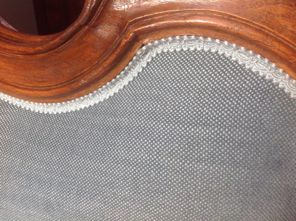 CARVED OAK FRENCH UPHOLSTERED HEADBOARD View VII