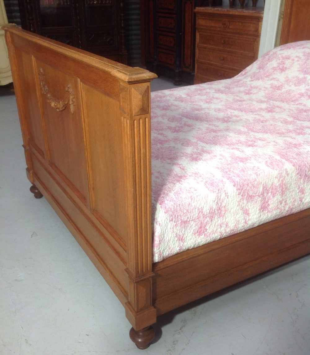 CARVED OAK FRENCH BED View V