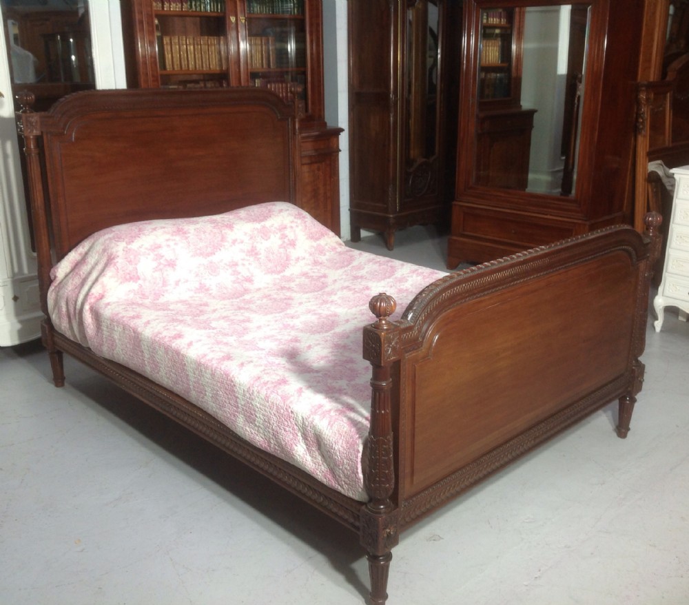 CARVED MAHOGANY FRENCH KINGSIZE BED View III