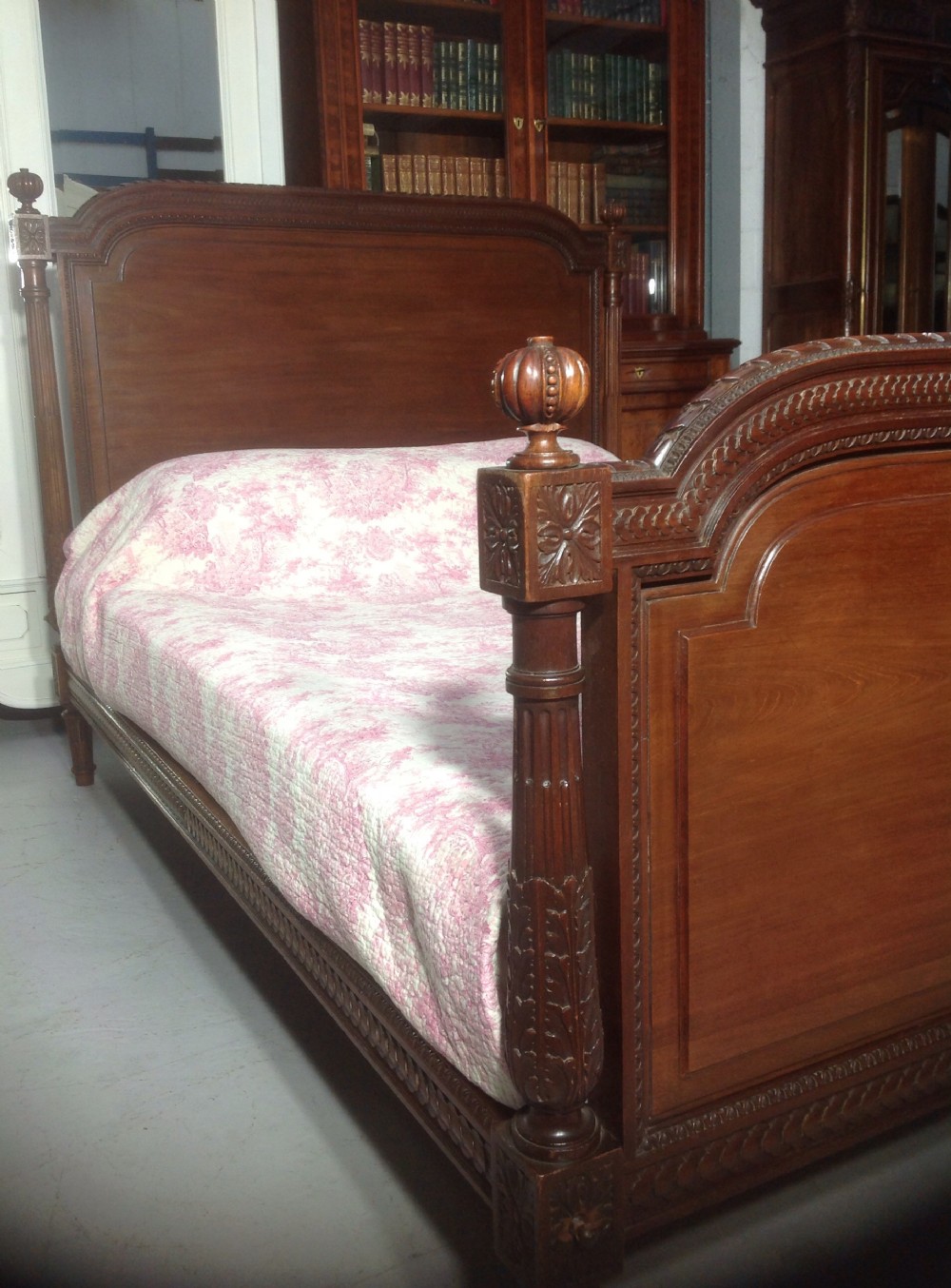 CARVED MAHOGANY FRENCH KINGSIZE BED View IV