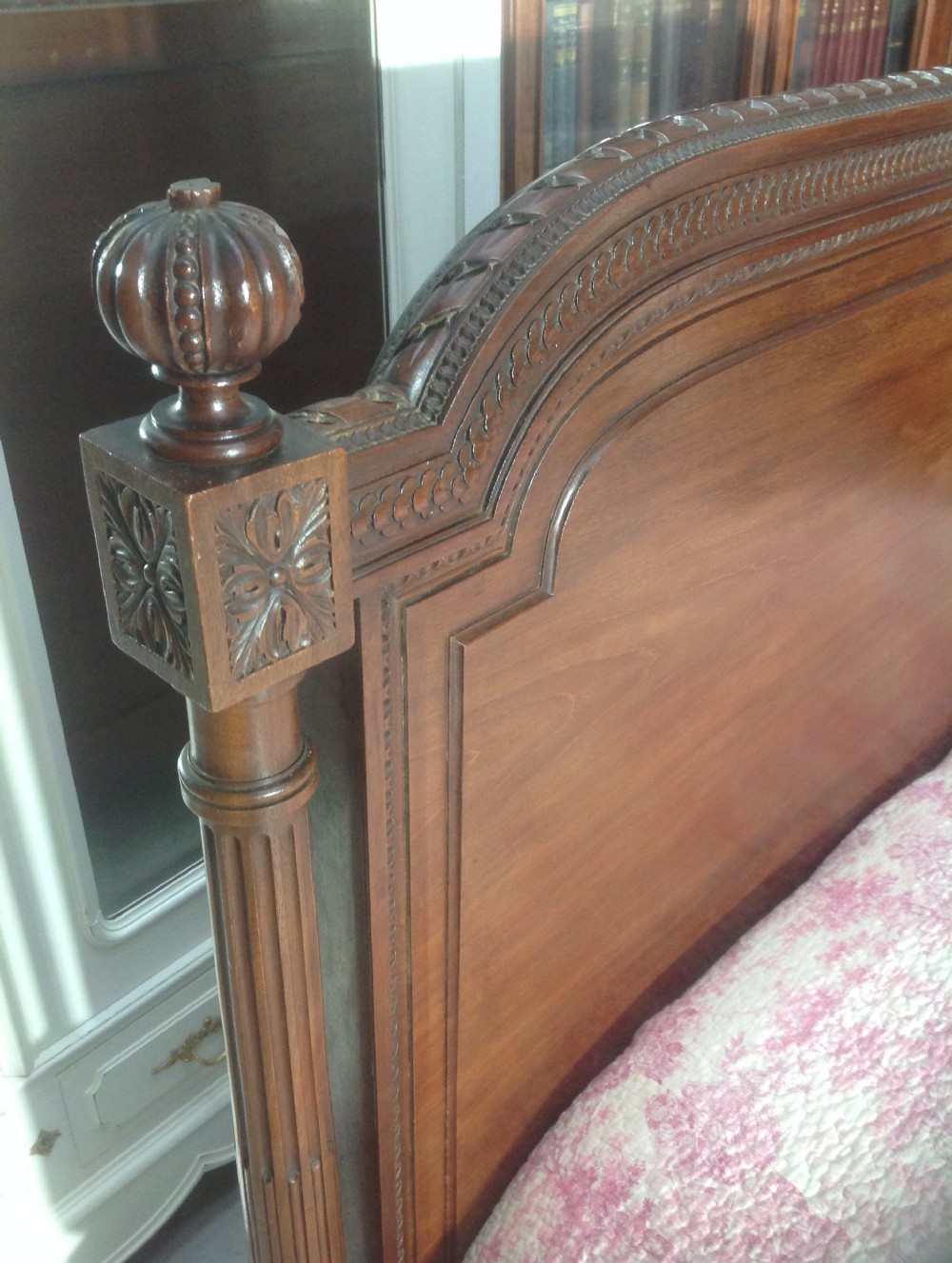CARVED MAHOGANY FRENCH KINGSIZE BED View V