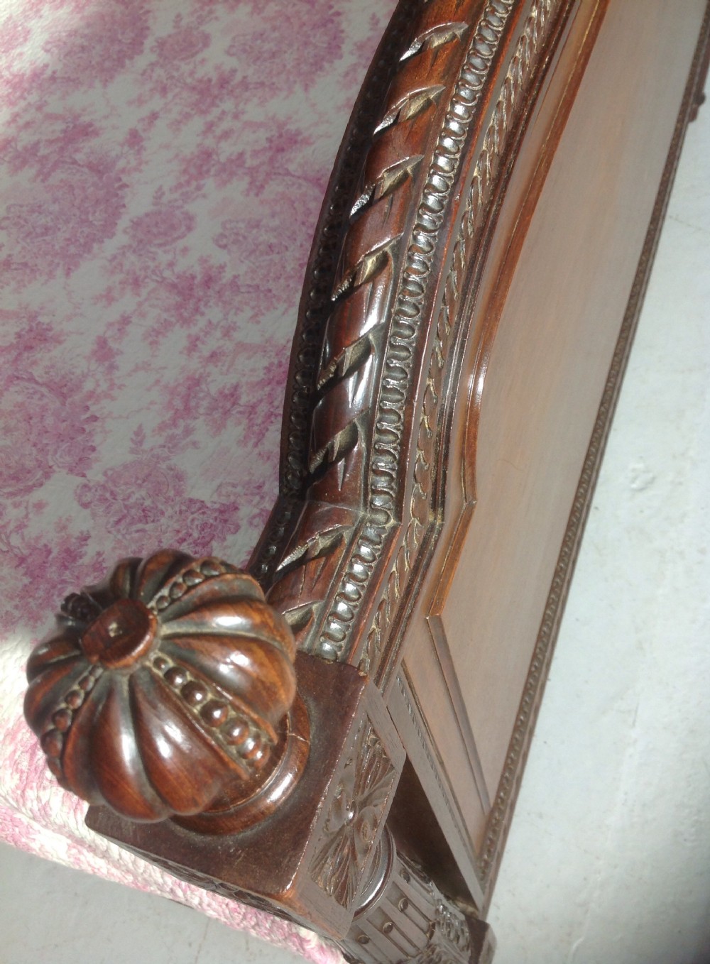 CARVED MAHOGANY FRENCH KINGSIZE BED View VI