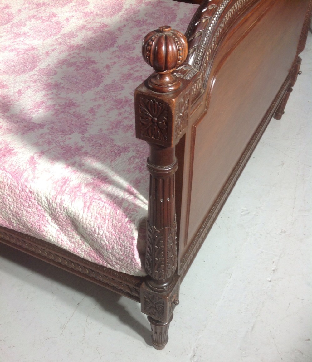 CARVED MAHOGANY FRENCH KINGSIZE BED View VII