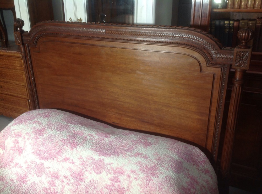 CARVED MAHOGANY FRENCH KINGSIZE BED View VIII