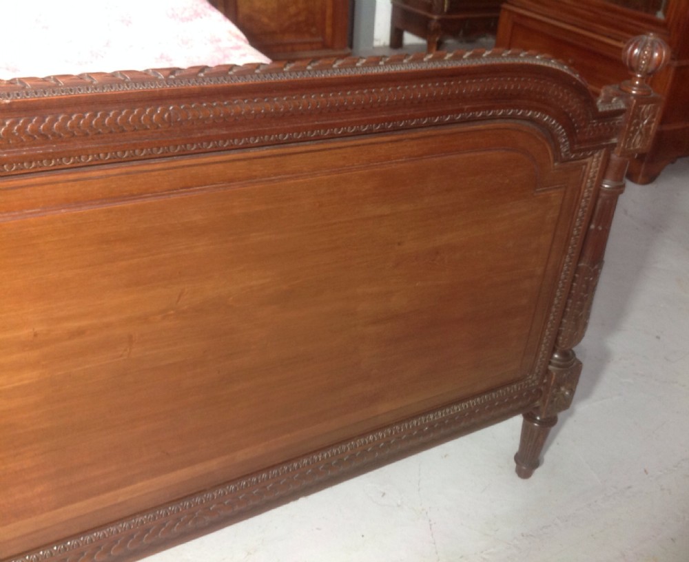 CARVED MAHOGANY FRENCH KINGSIZE BED View IX