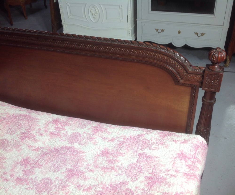 CARVED MAHOGANY FRENCH KINGSIZE BED View X