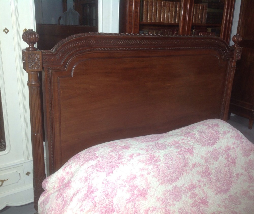 CARVED MAHOGANY FRENCH KINGSIZE BED View XI