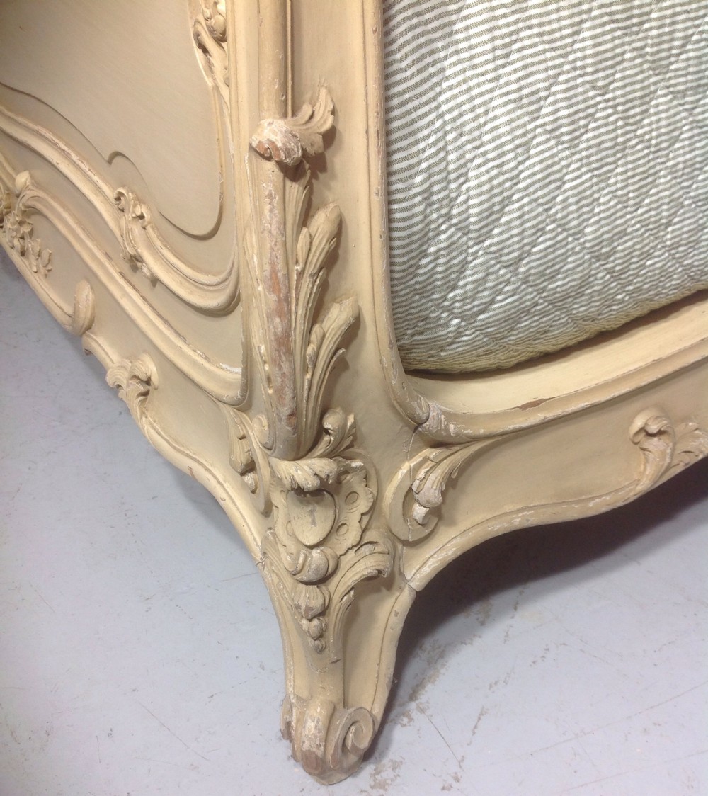 STUNNING FRENCH CARVED SUPER KING SIZE IN ORIGINAL PAINT. View XI