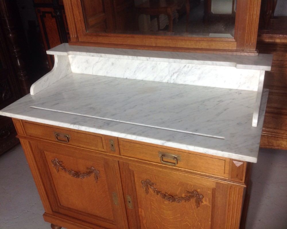 CARVED OAK FRENCH WASHSTAND  View V