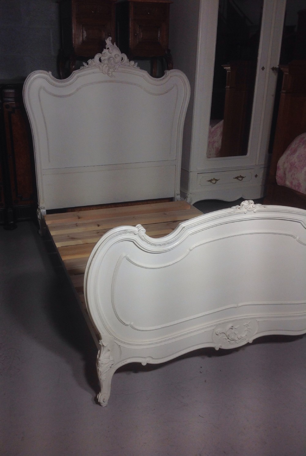 PAINTED FRENCH 4ft  LOUIS XV BED View III