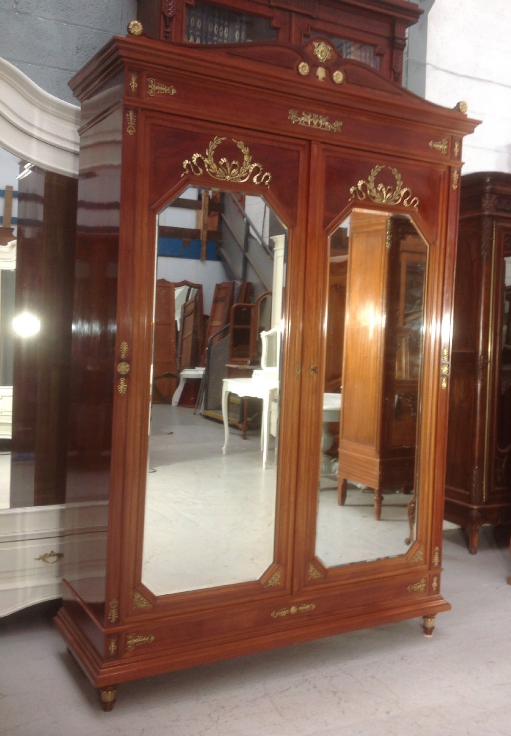 STUNNING FRENCH MAHOGANY ARMOIRE View XIII