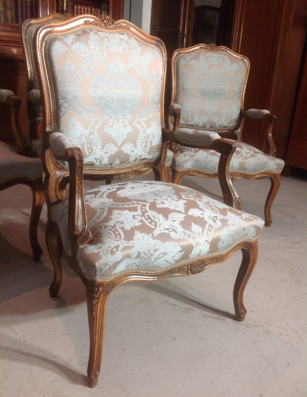 SET OF 4 CARVED WALNUT CHAIRS View V