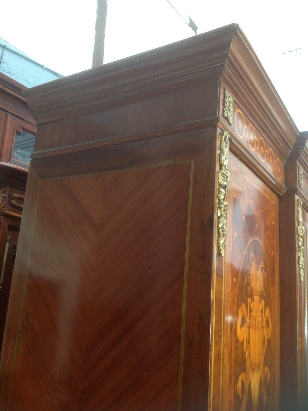 STUNNING FRENCH MARQUETRY ARMOIRE View V