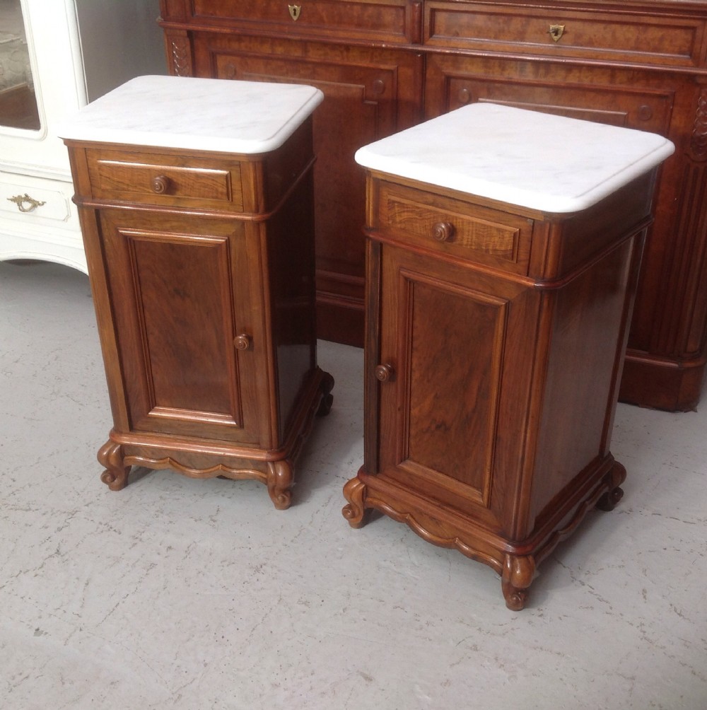 PAIR OF FRENCH WALNUT BEDSIDE CABINETS View VIII