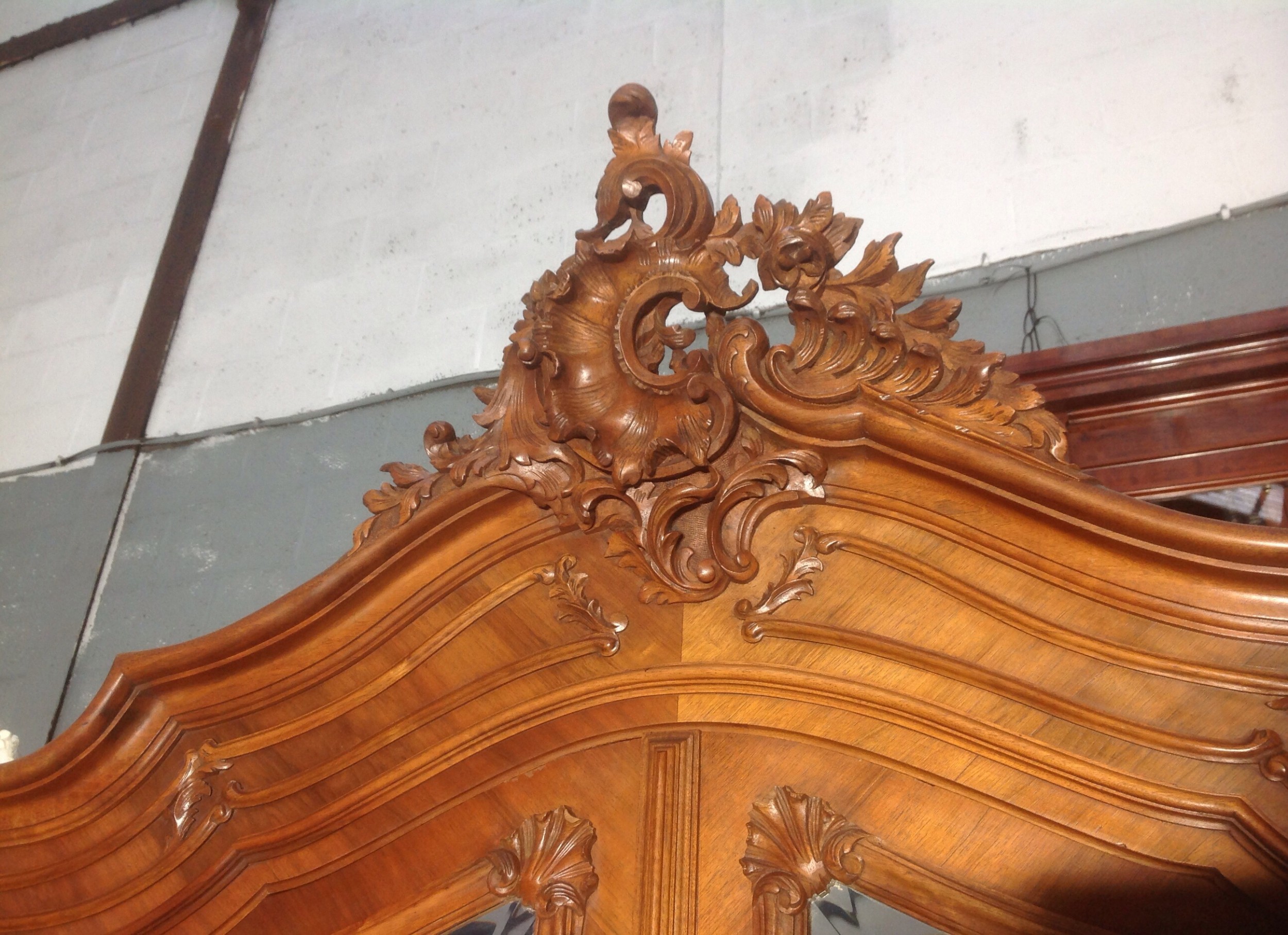 FRENCH WALNUT CARVED ARMOIRE View II