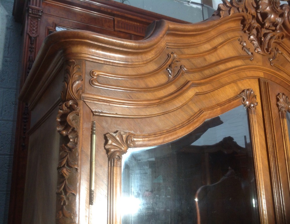 FRENCH WALNUT CARVED ARMOIRE View III