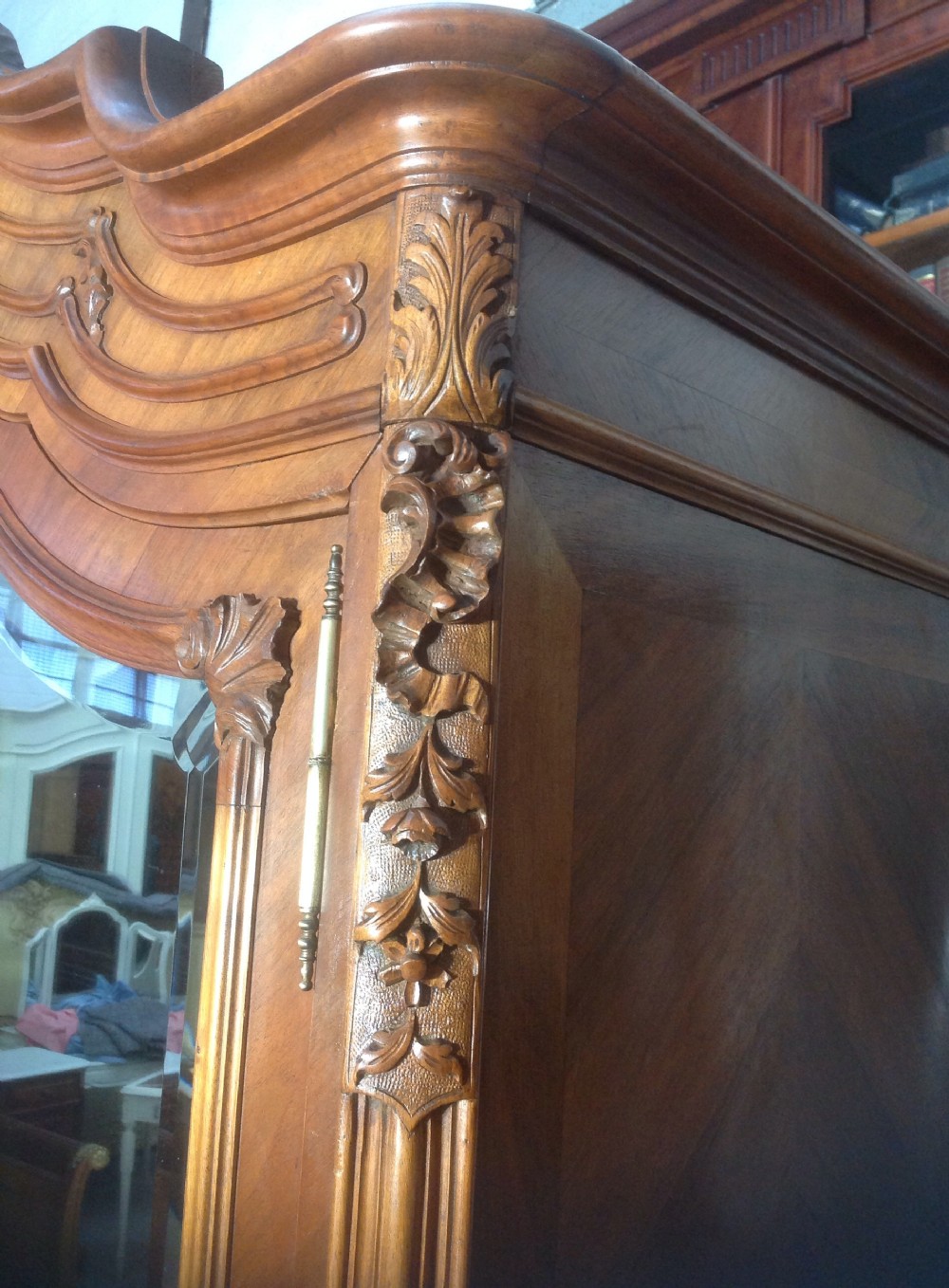 FRENCH WALNUT CARVED ARMOIRE View V
