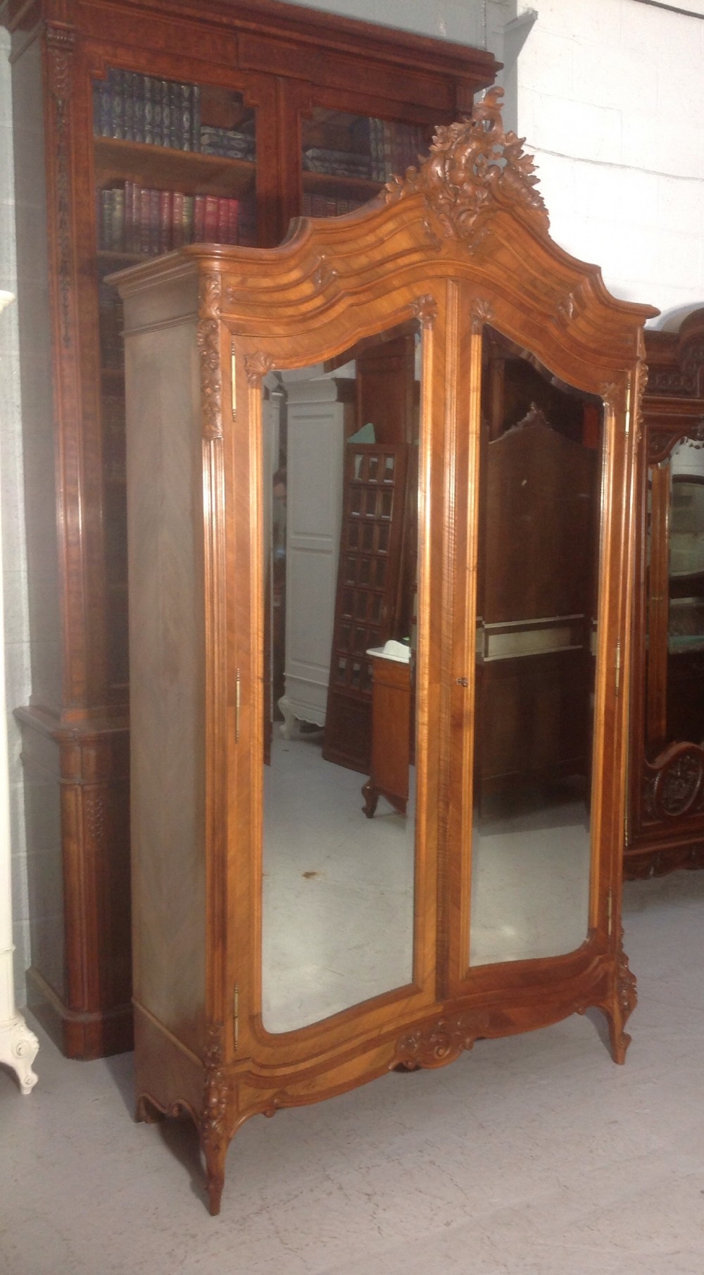 FRENCH WALNUT CARVED ARMOIRE View XI