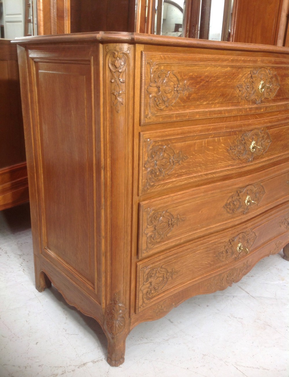 LARGE CARVED OAK FRENCH CHEST View III