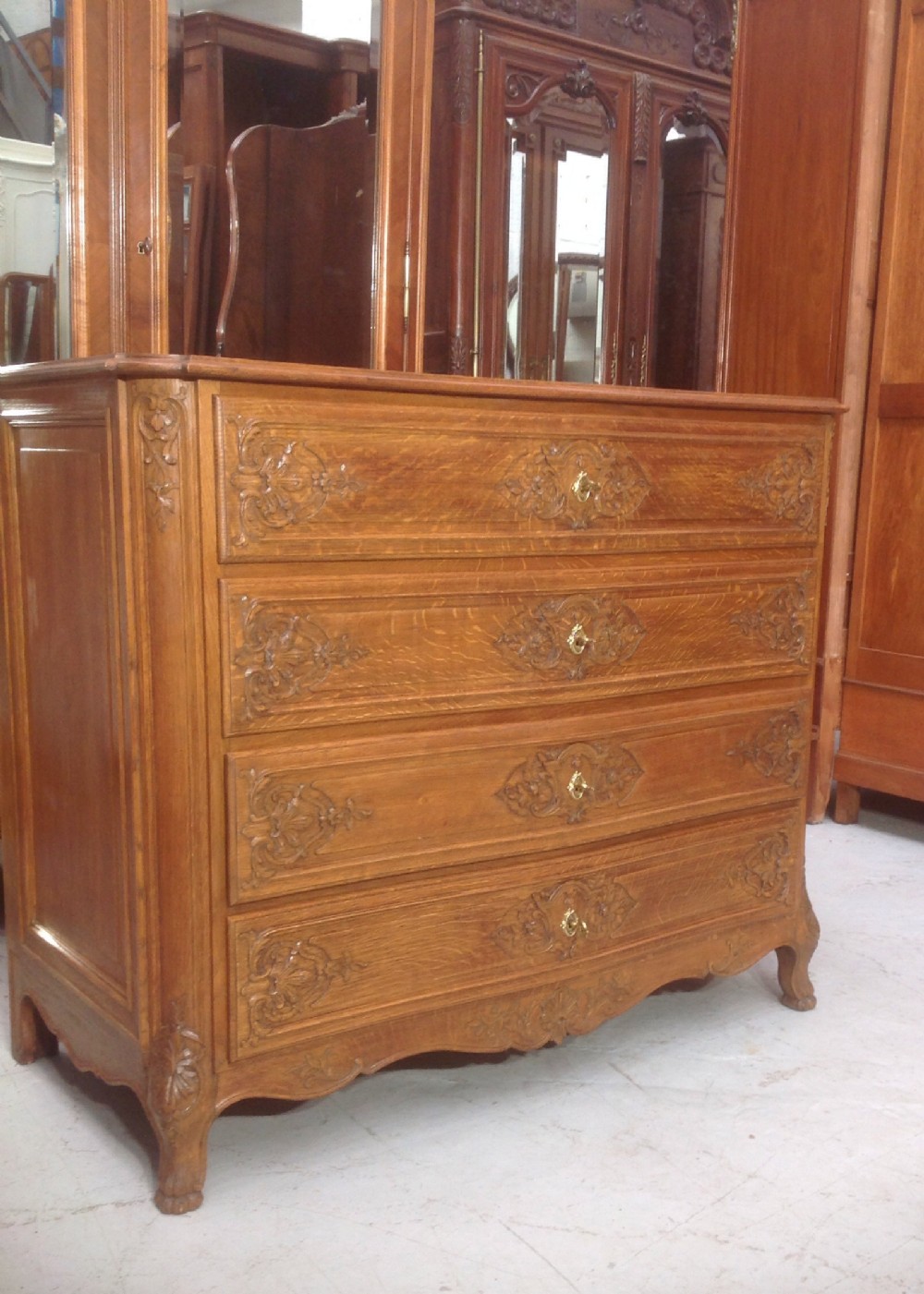 LARGE CARVED OAK FRENCH CHEST View IV