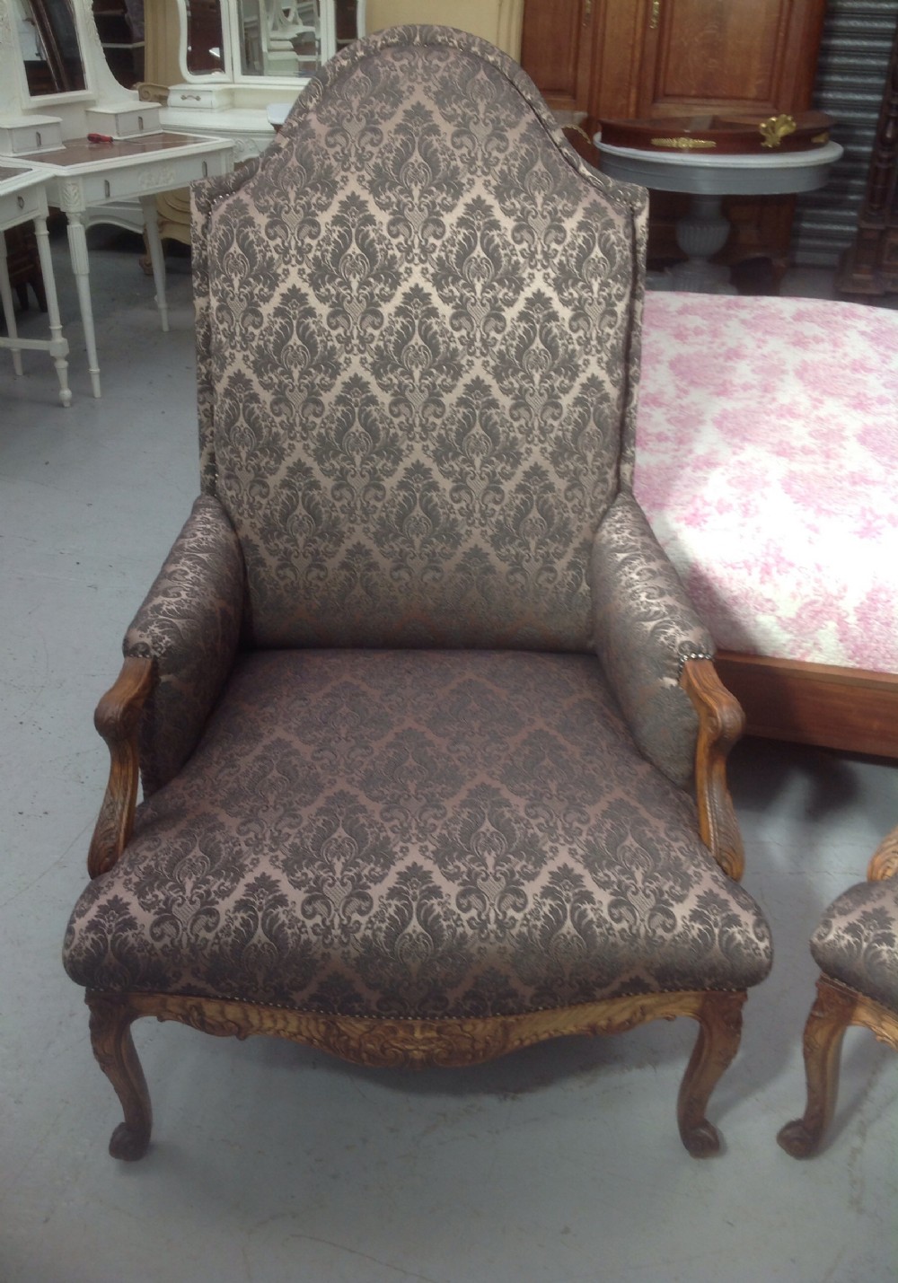 MAGNIFICENT OVERSIZE PAIR OF FRENCH FAUTEUILS  View II