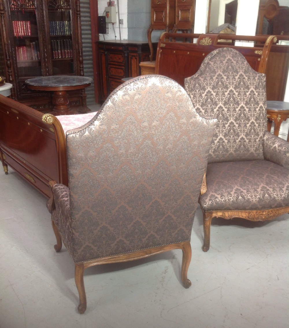 MAGNIFICENT OVERSIZE PAIR OF FRENCH FAUTEUILS  View VI