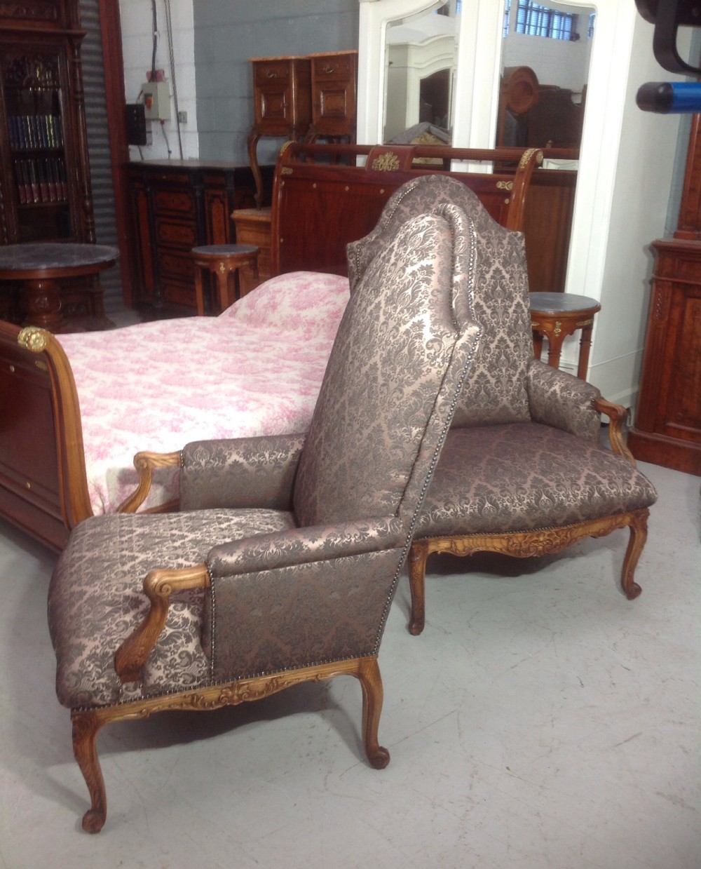 MAGNIFICENT OVERSIZE PAIR OF FRENCH FAUTEUILS  View VII