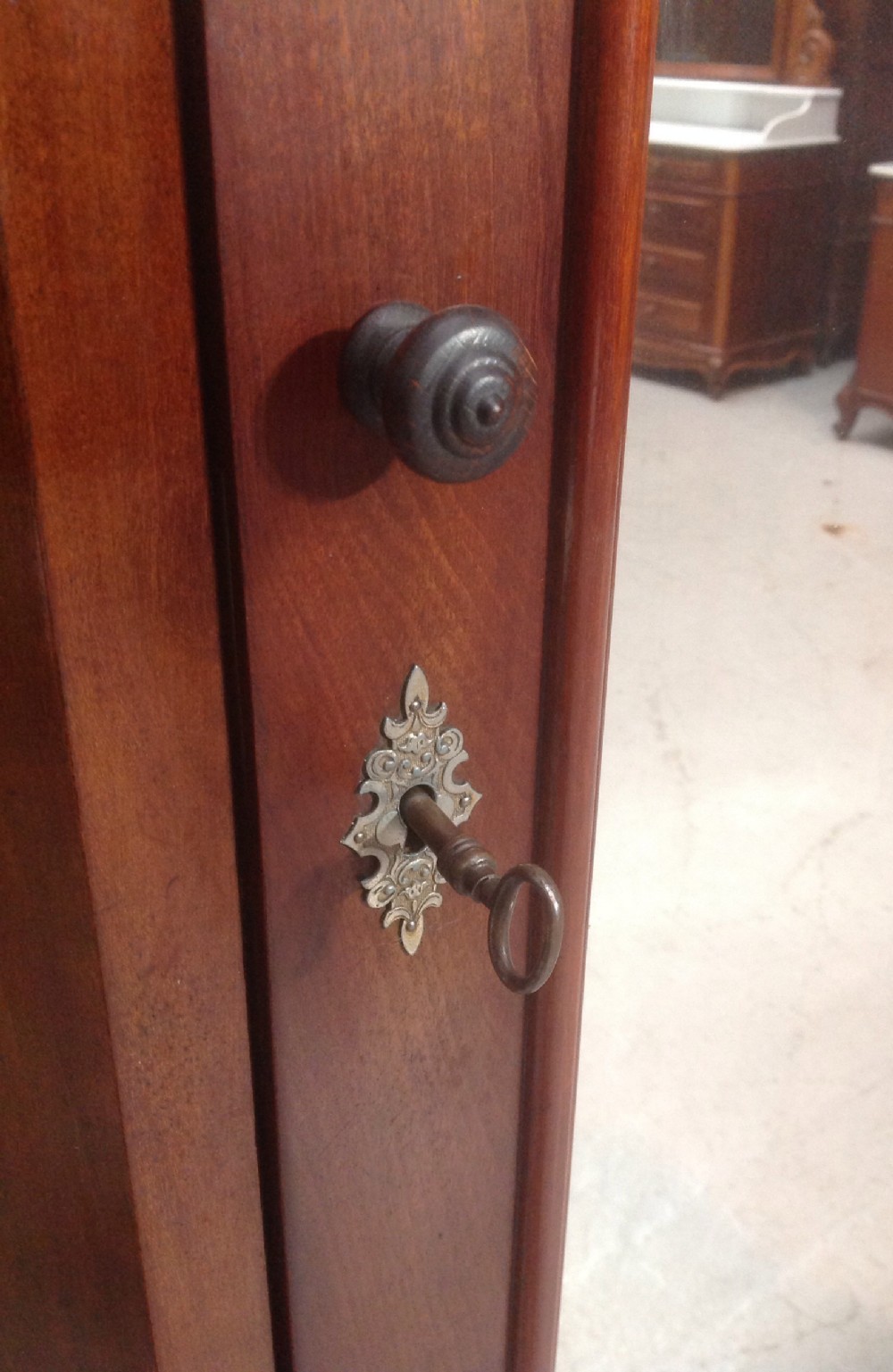 SINGLE DOOR FRENCH MAHOGANY ARMOIRE View V