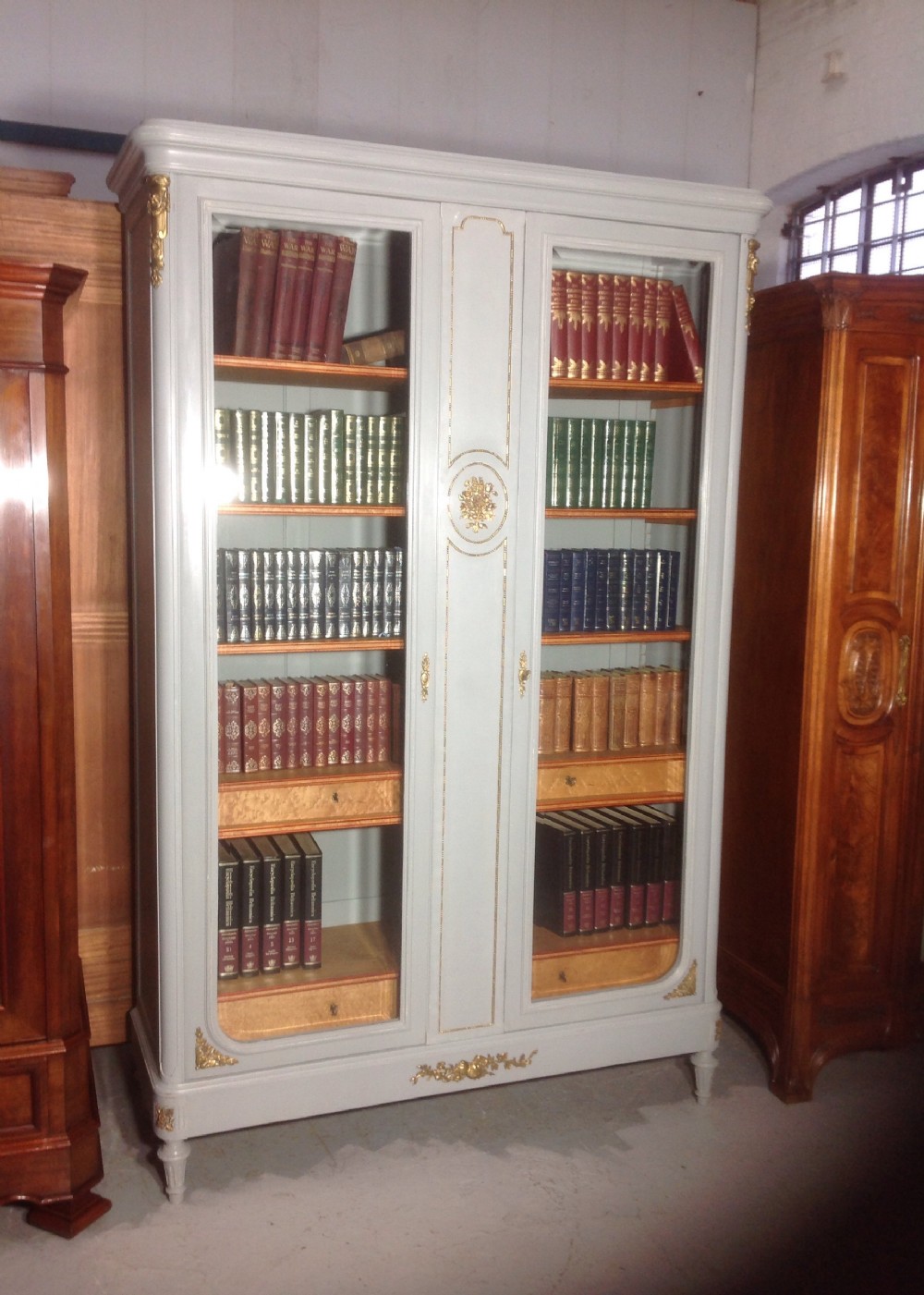 PAINTED FRENCH MAHOGANY BOOKCASE View II