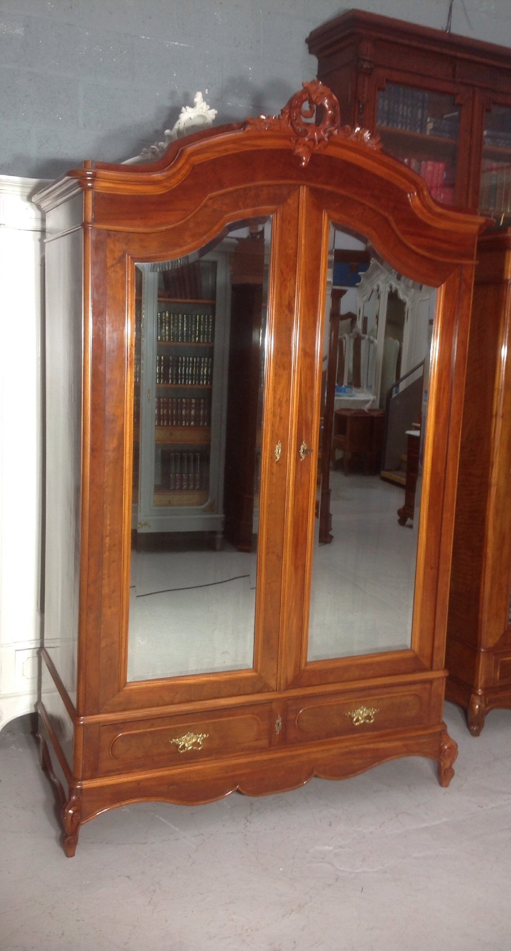 LARGE MAHOGANY FRENCH DOUBLE ARMOIRE View VIII