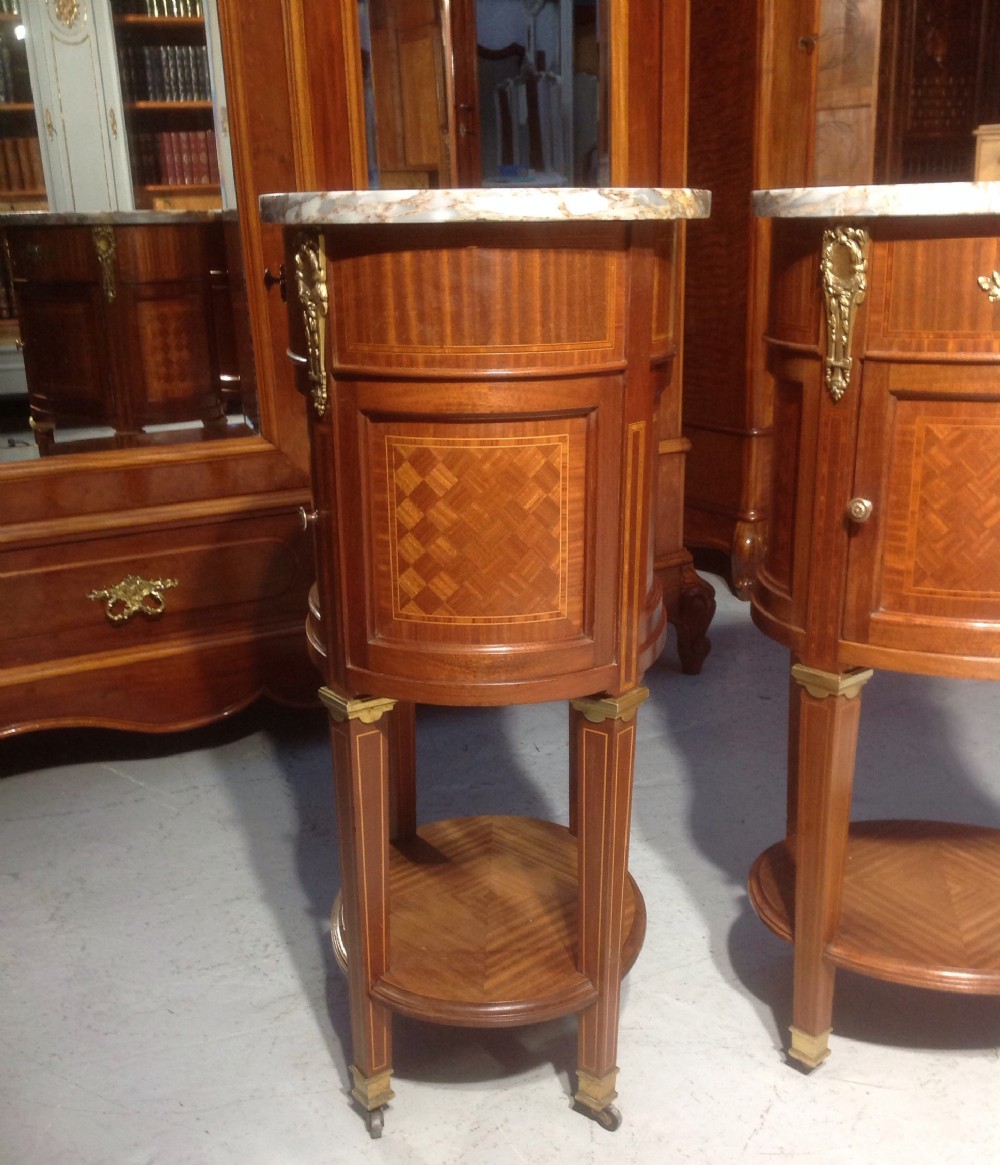 STUNNING PAIR OF FRENCH INLAID BEDSIDE CABINETS View IV