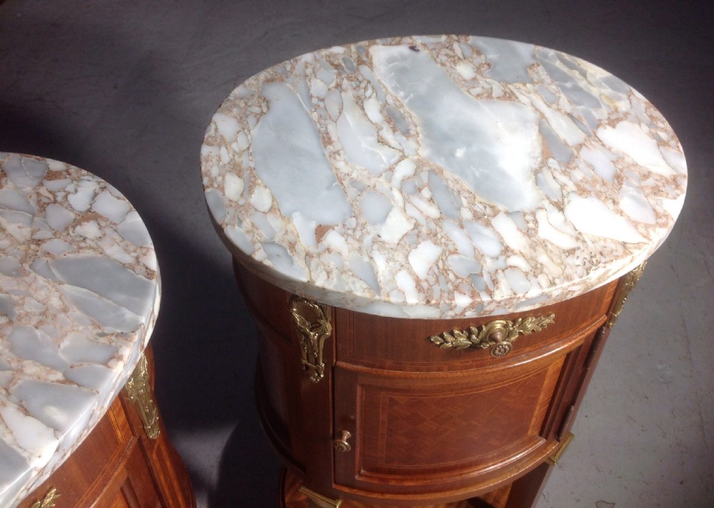 STUNNING PAIR OF FRENCH INLAID BEDSIDE CABINETS View XI