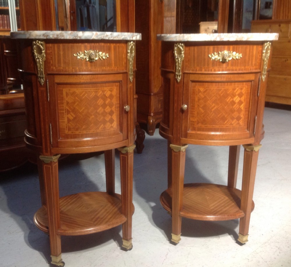 STUNNING PAIR OF FRENCH INLAID BEDSIDE CABINETS View XIII