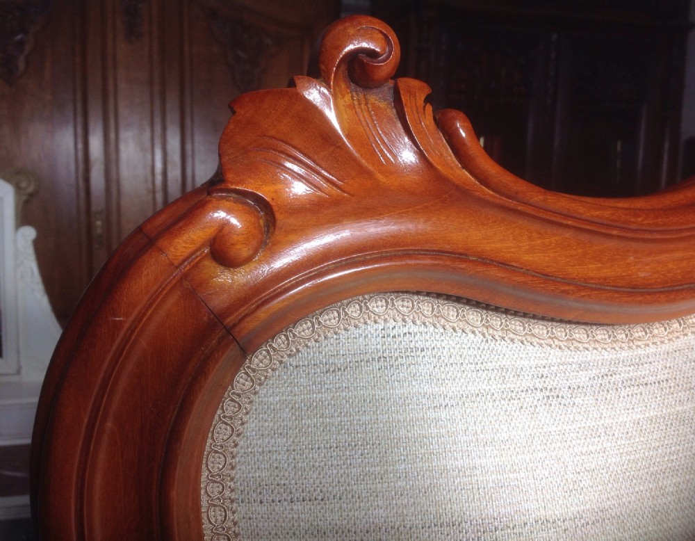 FRENCH KINGSIZE UPHOLSTERED MAHOGANY BED View VII