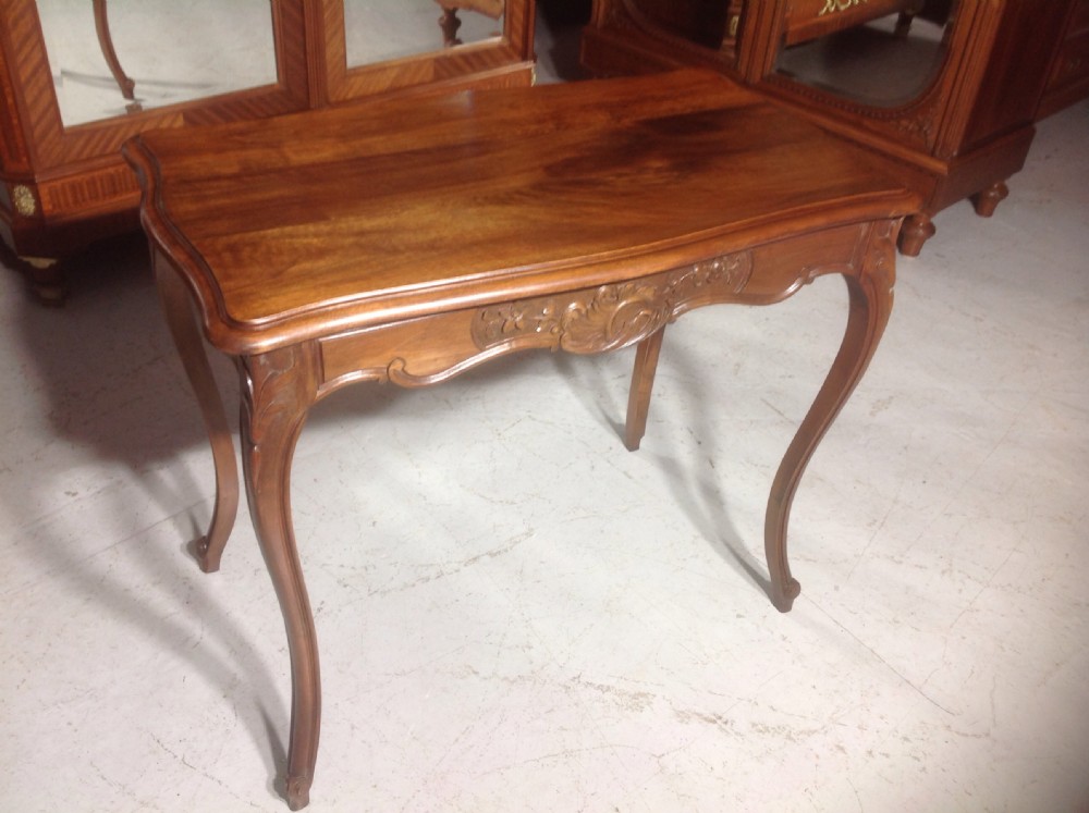 FRENCH CARVED WALNUT SIDE TABLE View II