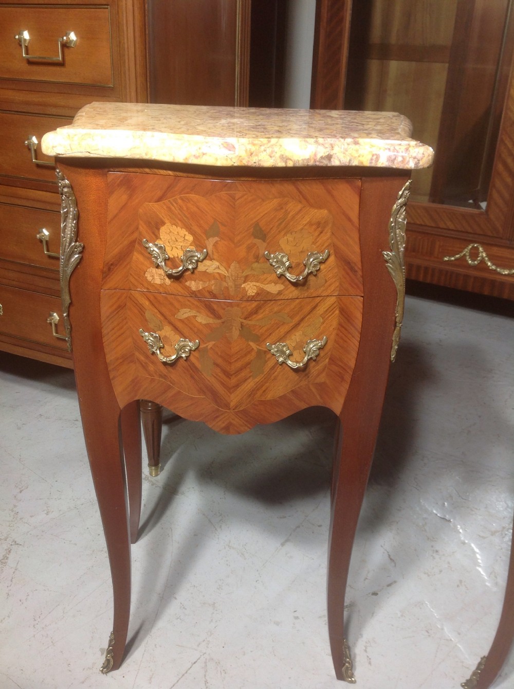 PAIR OF FRENCH INLAID BEDSIDE CABINETS View III