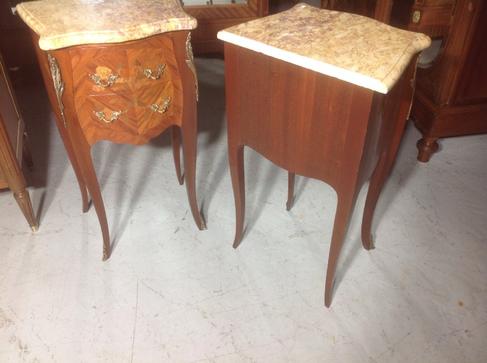 PAIR OF FRENCH INLAID BEDSIDE CABINETS View V