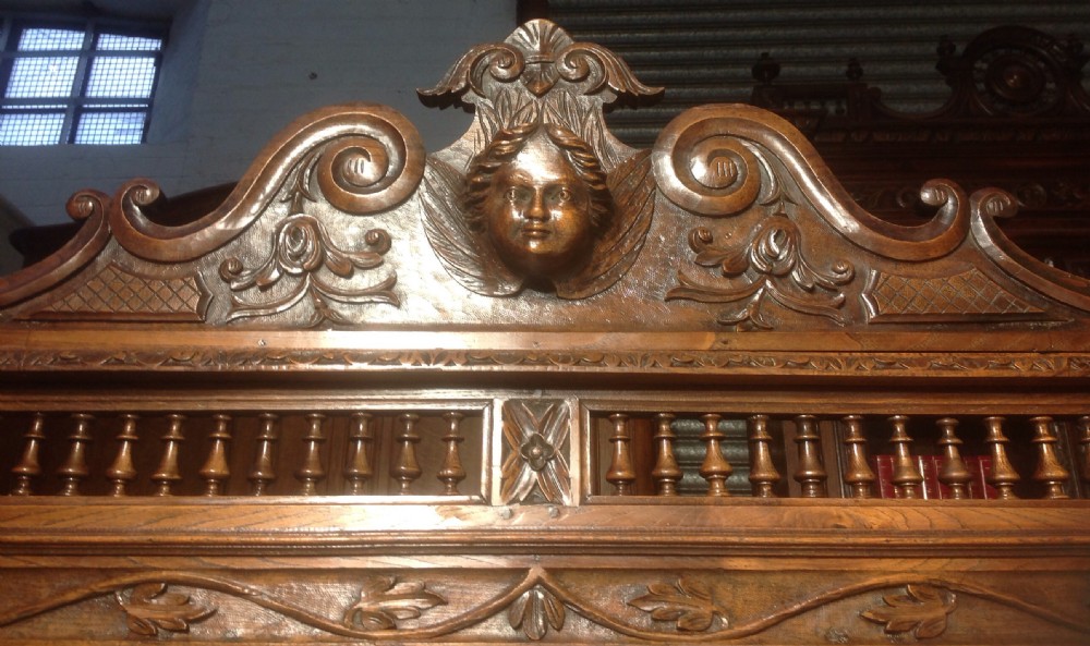 CARVED OAK FRENCH BRETON BED View IV