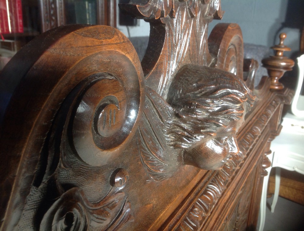 CARVED OAK FRENCH BRETON BED View VII