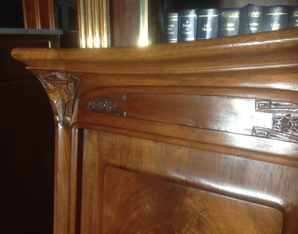 FRENCH MAHOGANY KING SIZE HEADBOARD BY GEORGES ERNEST NOWAK. View II